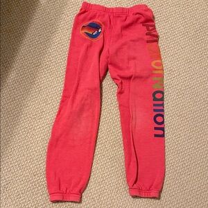 Red kids size 12 sweatpants- very worn in